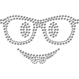 Smiling Face with Sun Glasses Rhinestone Heat Press for Mask